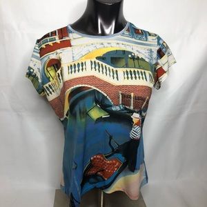 Christopher & Banks Womens All Over Print Shirt